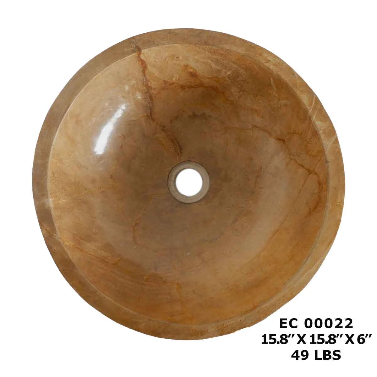 Petrified Wood Natural Stone Bathroom Sink, Marble Sink Basin EC00022