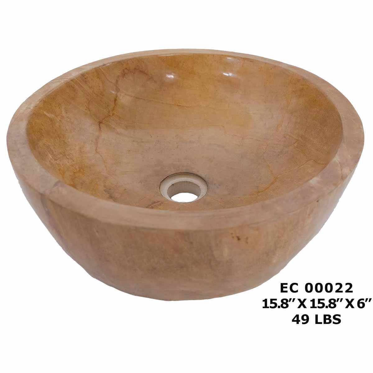 Petrified Wood Natural Stone Bathroom Sink, Marble Sink Basin EC00022