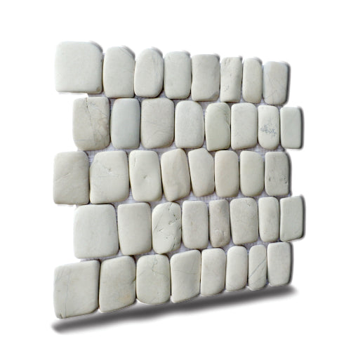 Canine White Pebble Mosaic Tile for Wall | 5 Tiles per case