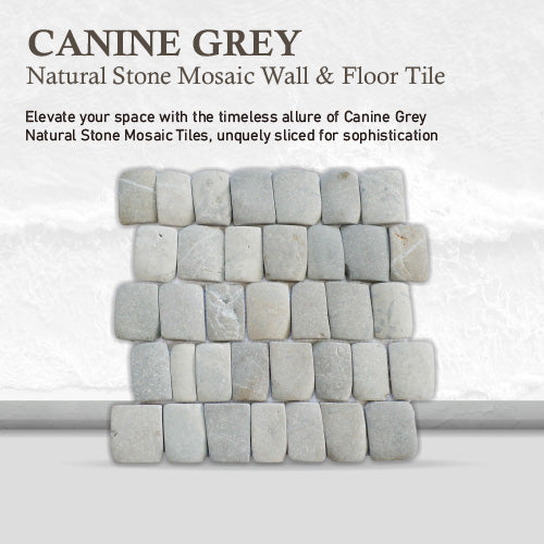 Canine Grey Pebble Mosaic Tile for Wall | 5 Tiles per case