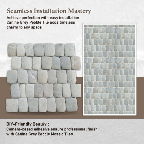 Canine Grey Pebble Mosaic Tile for Wall | 5 Tiles per case