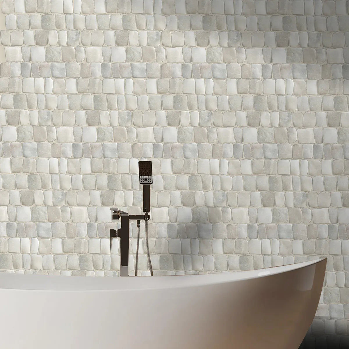 Canine Tan Pebble Mosaic Tile for Wall | 5 Tiles per case