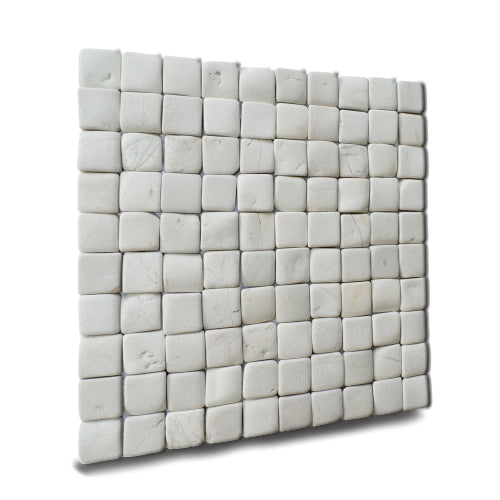 Molar 3 White Pebble Mosaic Tile for Wall | 5 Tiles per case