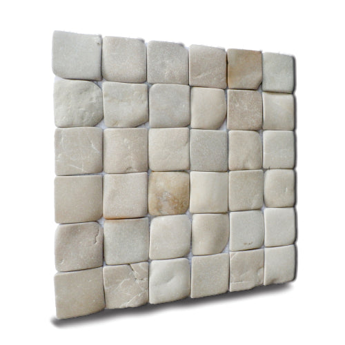 Molar 5 Tan Pebble Mosaic Tile for Wall | 5 Tiles per case