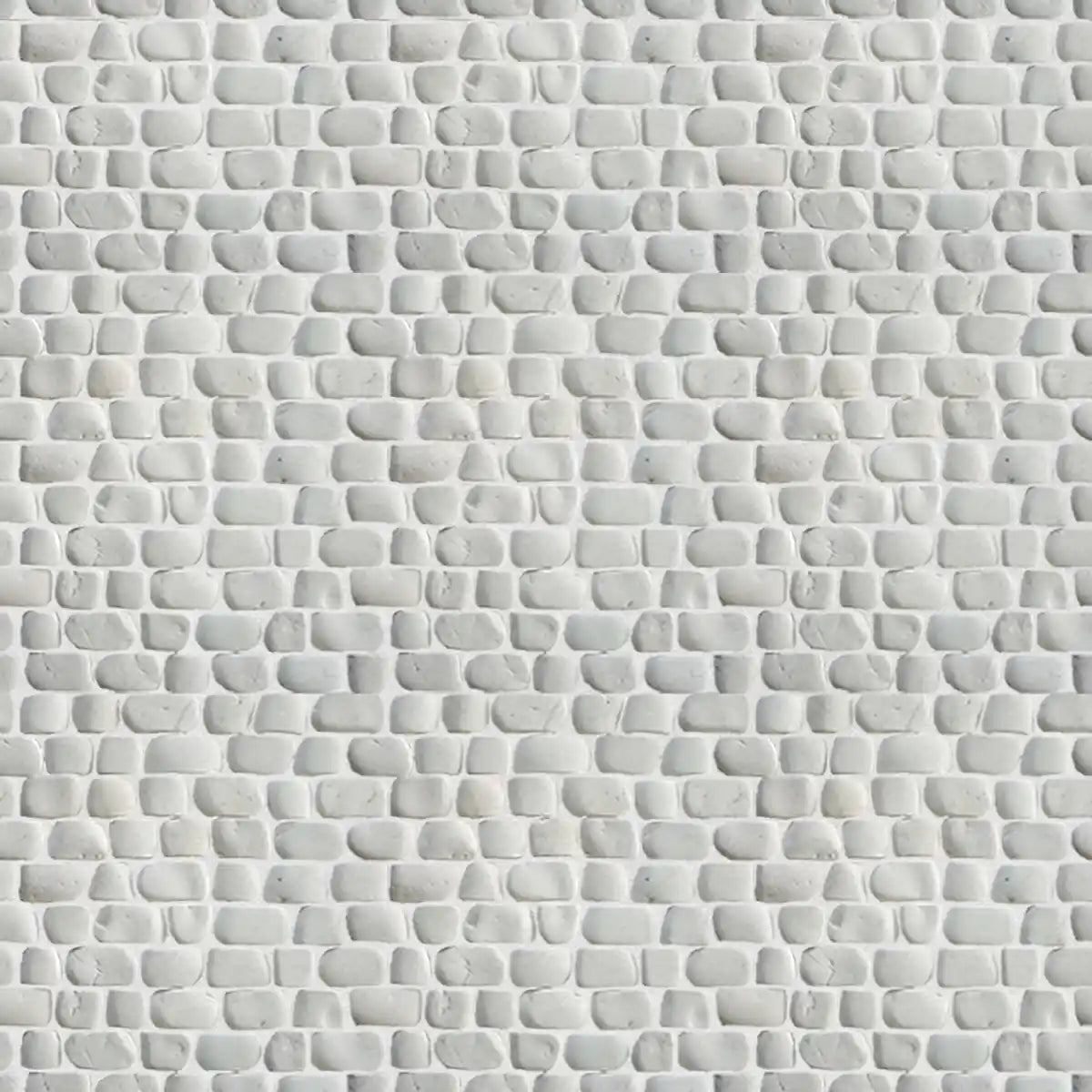 Strip White Stone Pebble Mosaic Tile for Wall | 5 Tiles per case