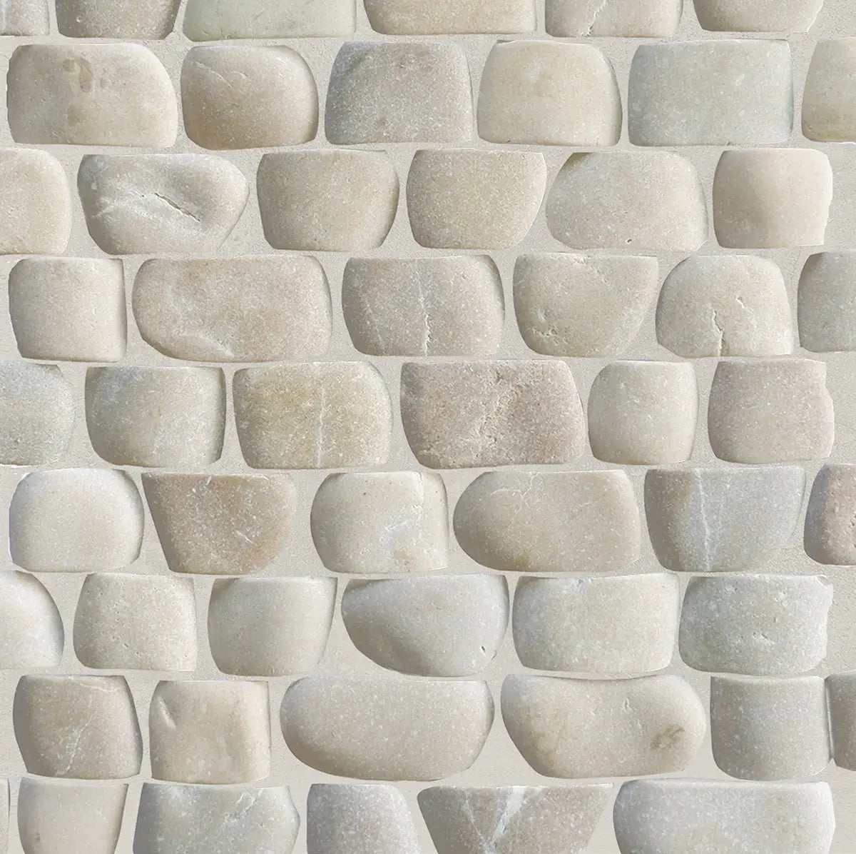 Strip Tan Stone Pebble Mosaic Tile for Wall | 5 Tiles per case