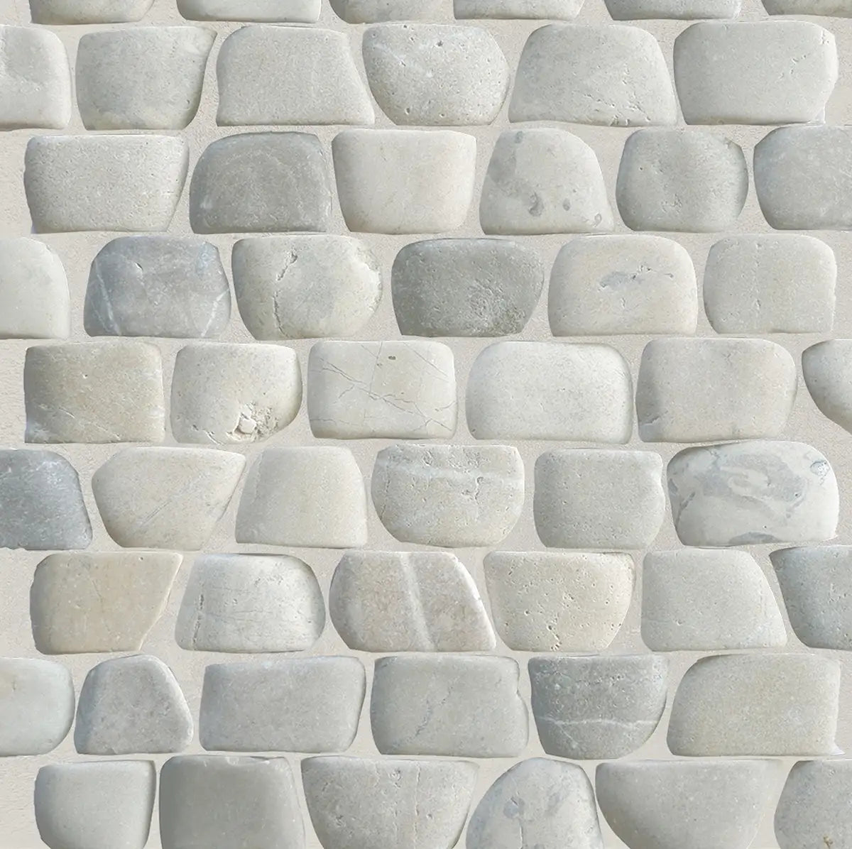 Grey Striped Stone Mosaic Tile for Wall | Pebble Tile, image size:1200x1196