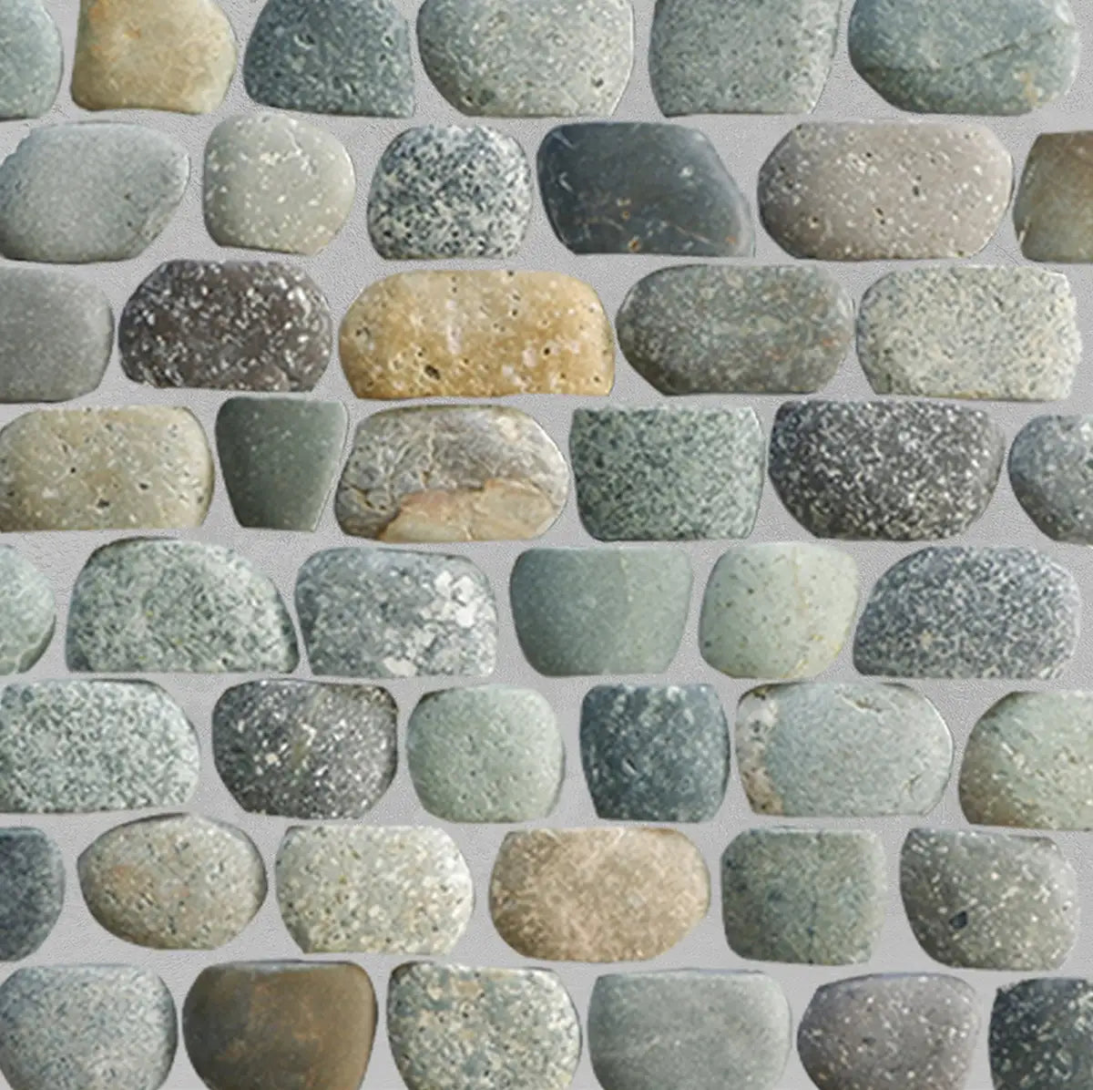 Strip Mix Stone Pebble Mosaic Tile for Wall | 5 Tiles per case