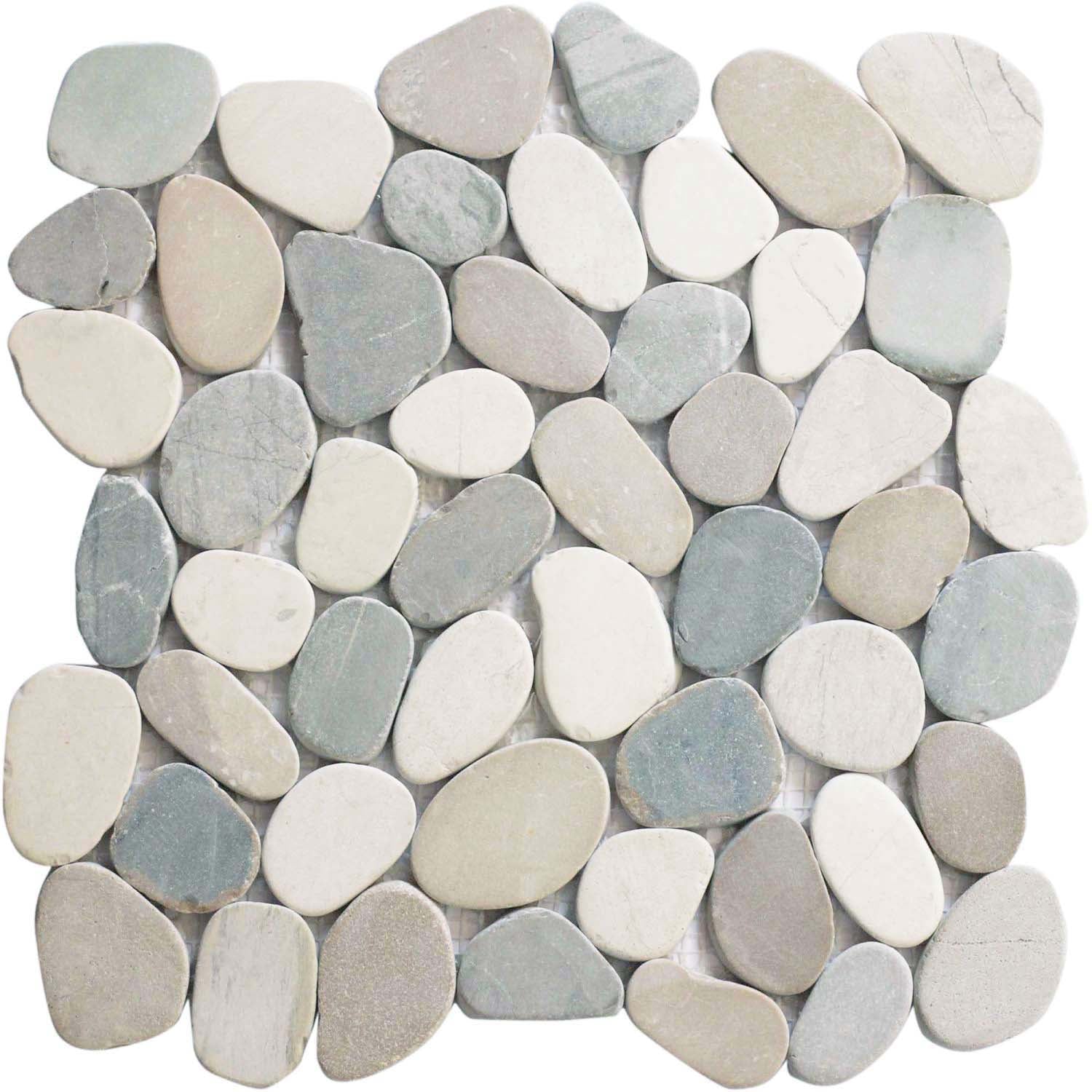 Mix Blend Sliced Pebble Mosaic Wall & Floor Tile | 5 Tiles per case