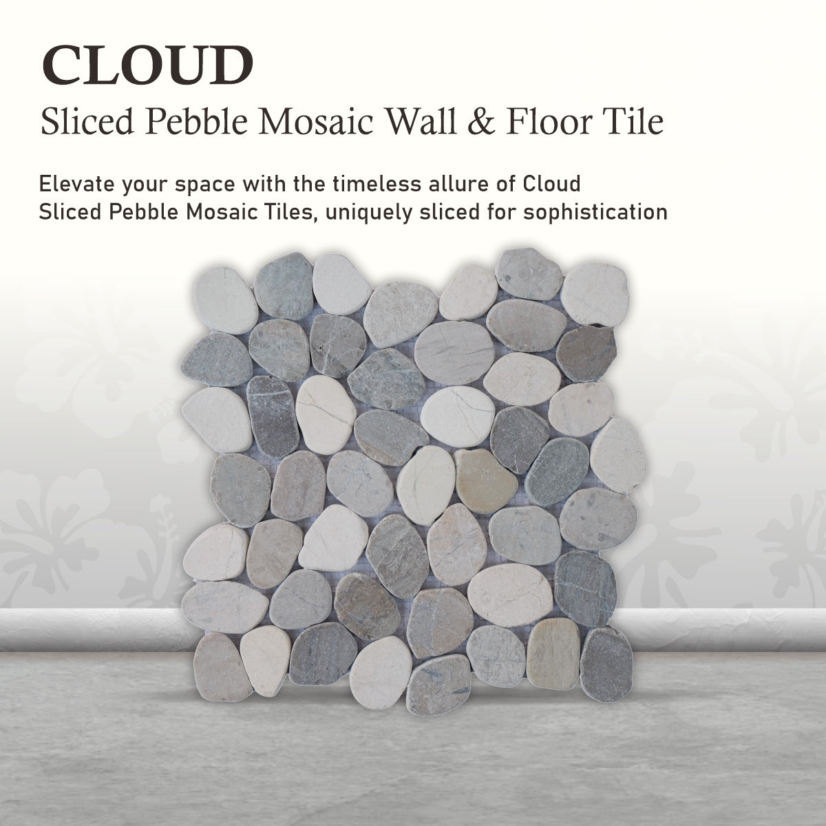 Cloud Sliced Pebble Mosaic Wall & Floor Tile | 5 Tiles per case