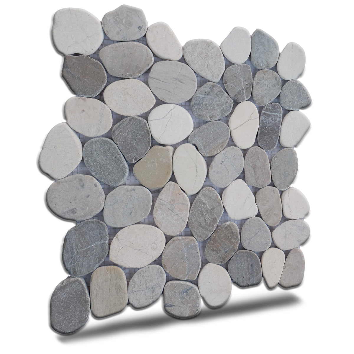 Cloud Sliced Pebble Mosaic Wall & Floor Tile | 5 Tiles per case