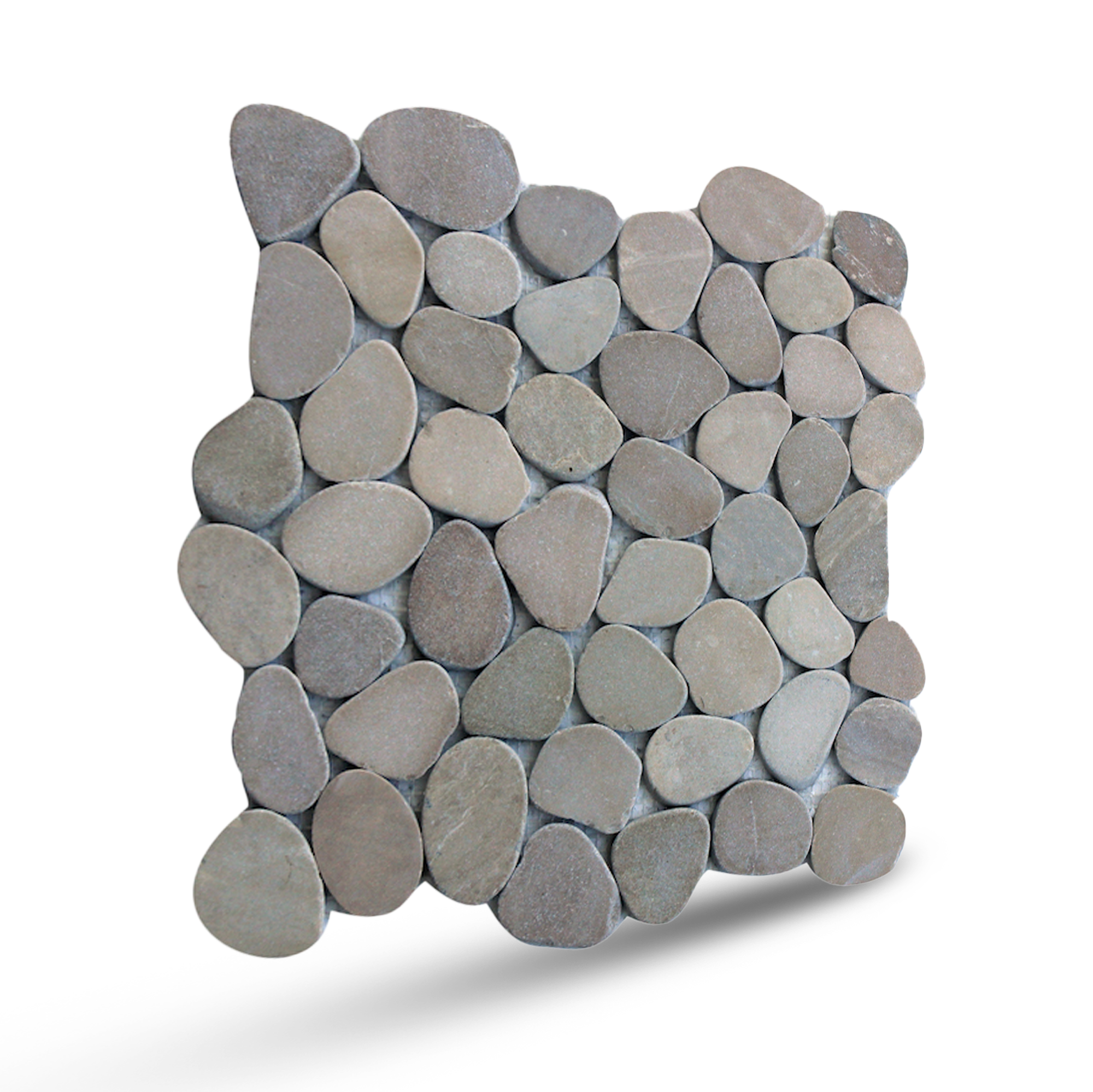 Tan Sliced Pebble Mosaic Wall & Floor Tile | 5 Tiles per case