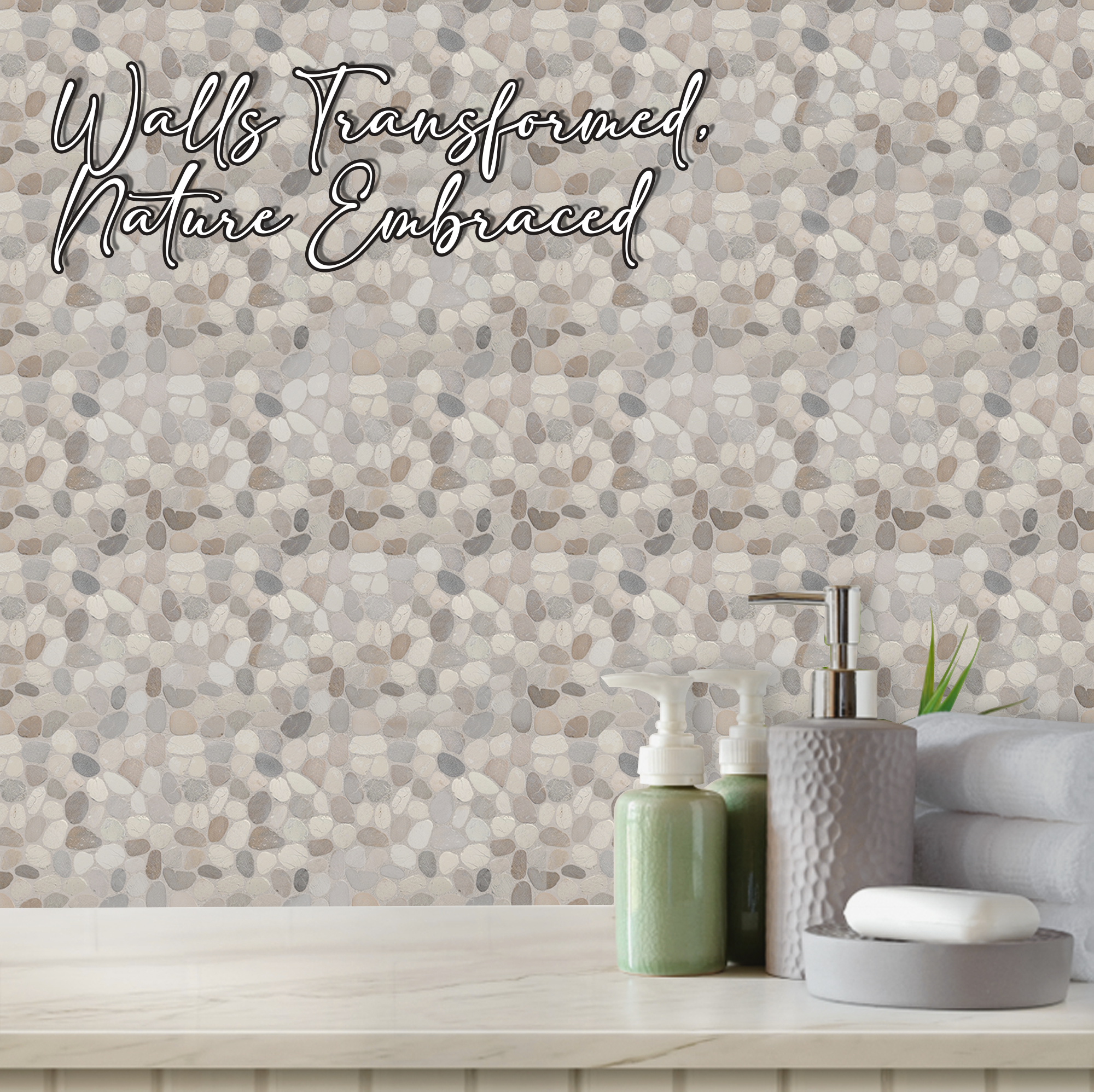 Capucino Sliced Pebble Mosaic Wall & Floor Tile | 5 Tiles per case