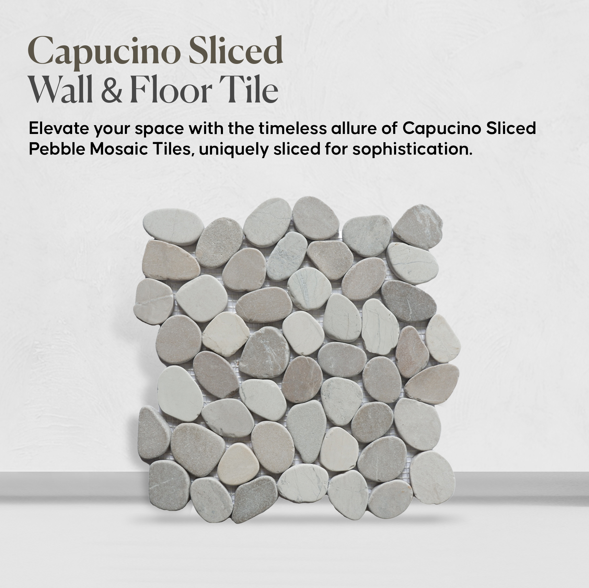 Capucino Sliced Pebble Mosaic Wall & Floor Tile | 5 Tiles per case