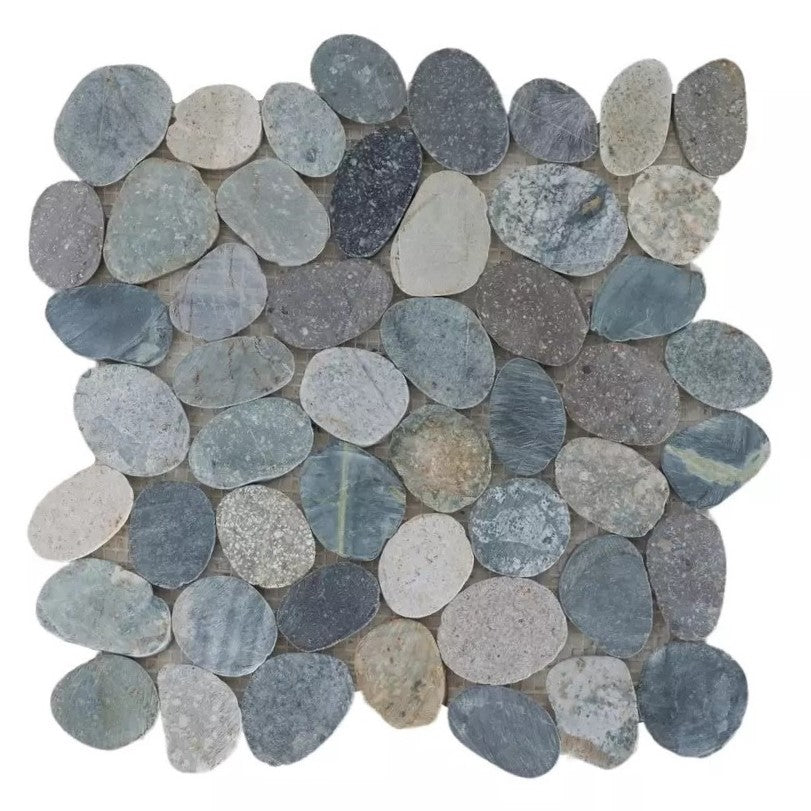 Toba Sliced Pebble Mosaic Wall & Floor Tile | 5 Tiles per case