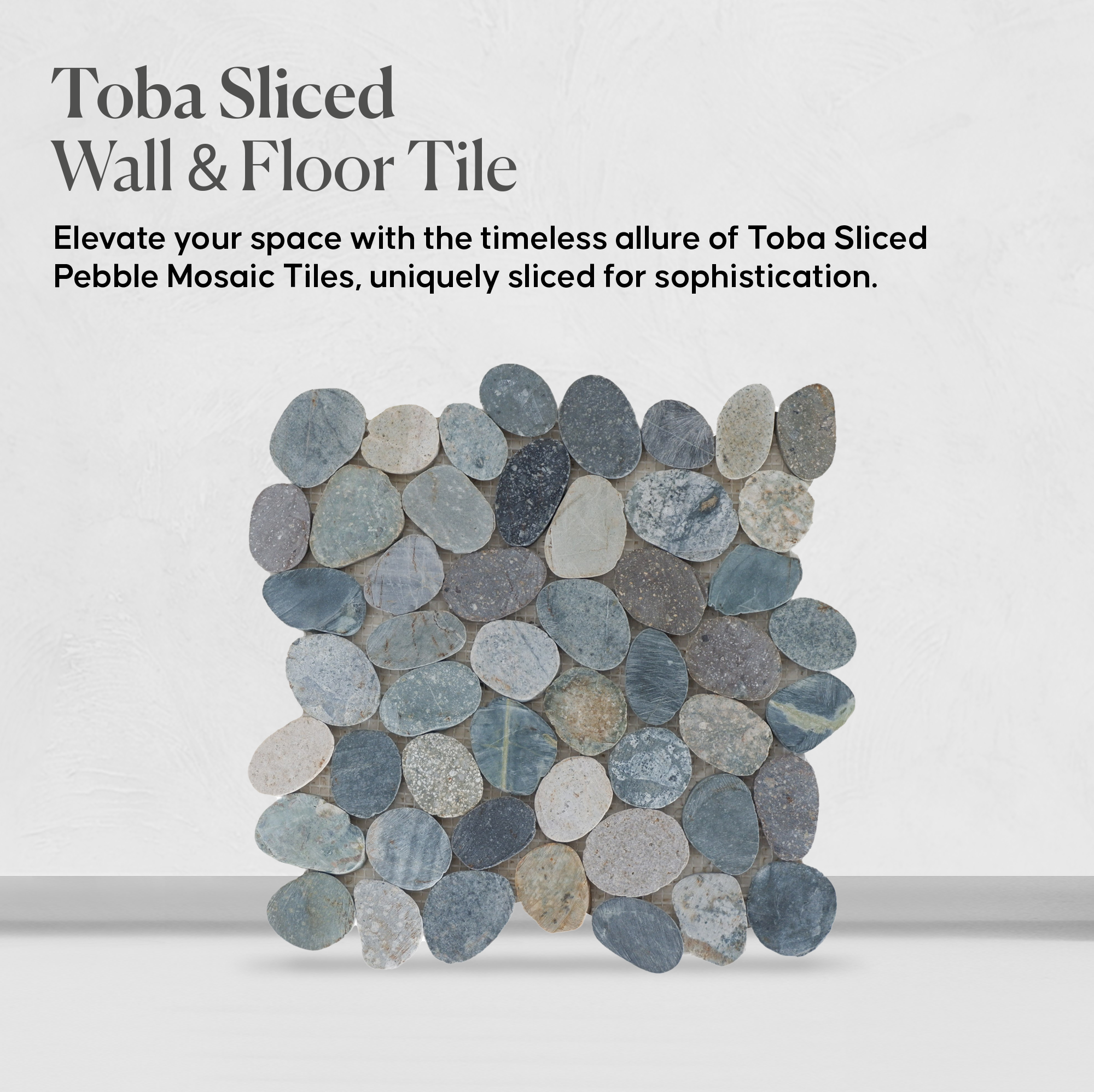 Toba Sliced Pebble Mosaic Wall & Floor Tile | 5 Tiles per case