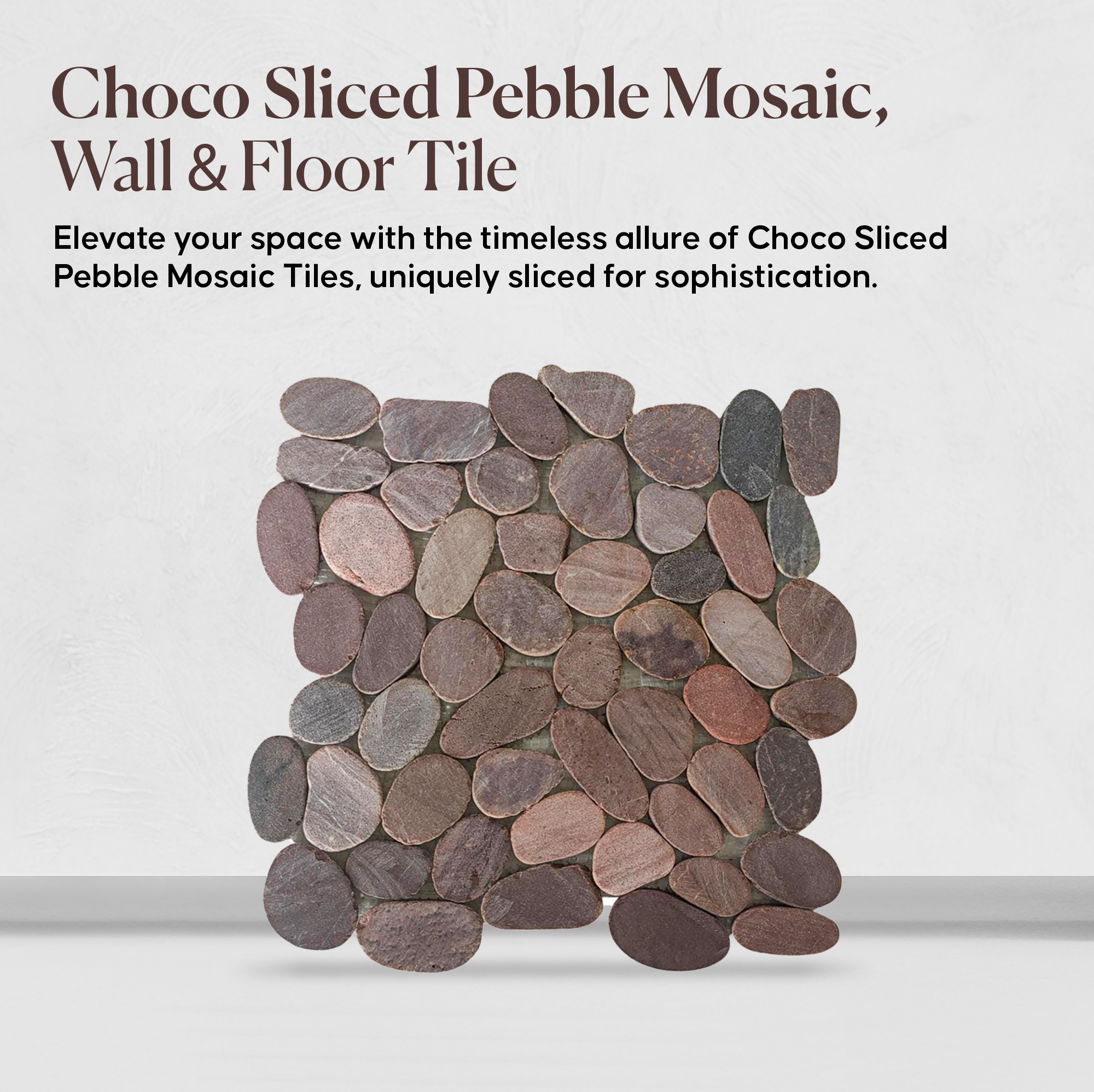 Choco Sliced Pebble Mosaic Wall & Floor Tile | 5 Tiles per case