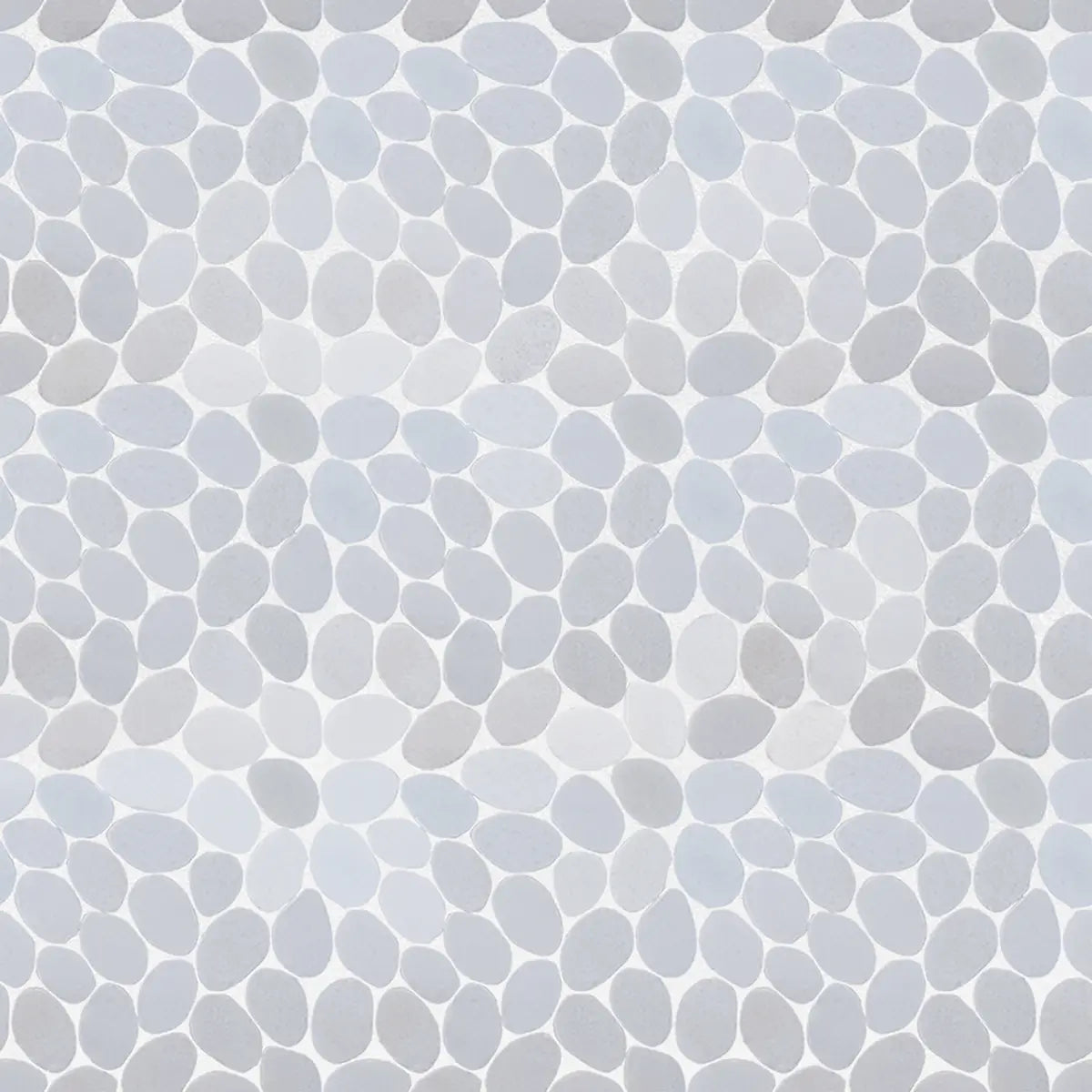 Xl Snow White Sliced Pebble Mosaic Wall & Floor Tile | 5 Tiles per case