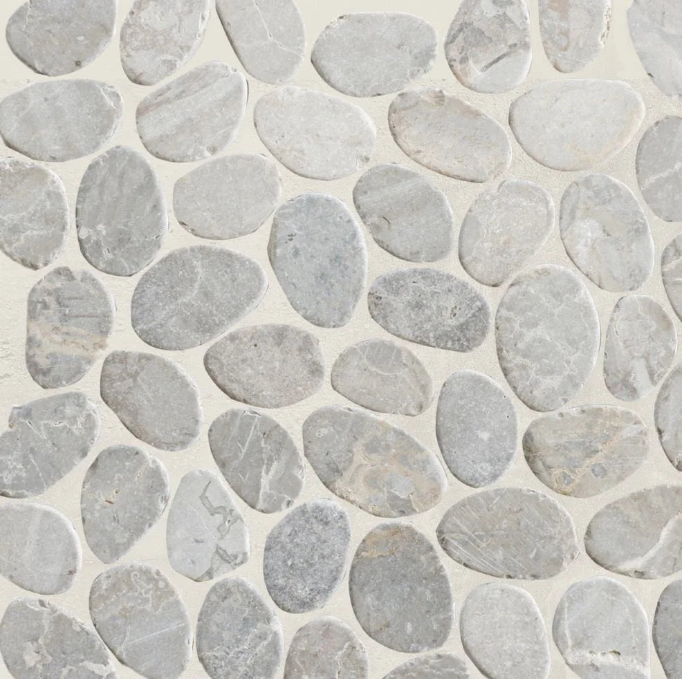 smokey grey tile sample close up with grout