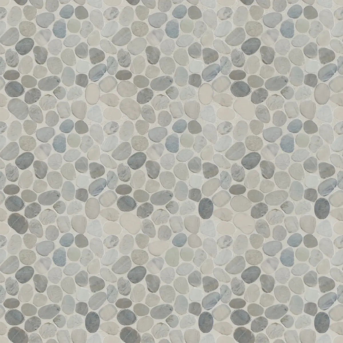 Pale Sliced Pebble Mosaic Wall & Floor Tile | 5 Tiles per case
