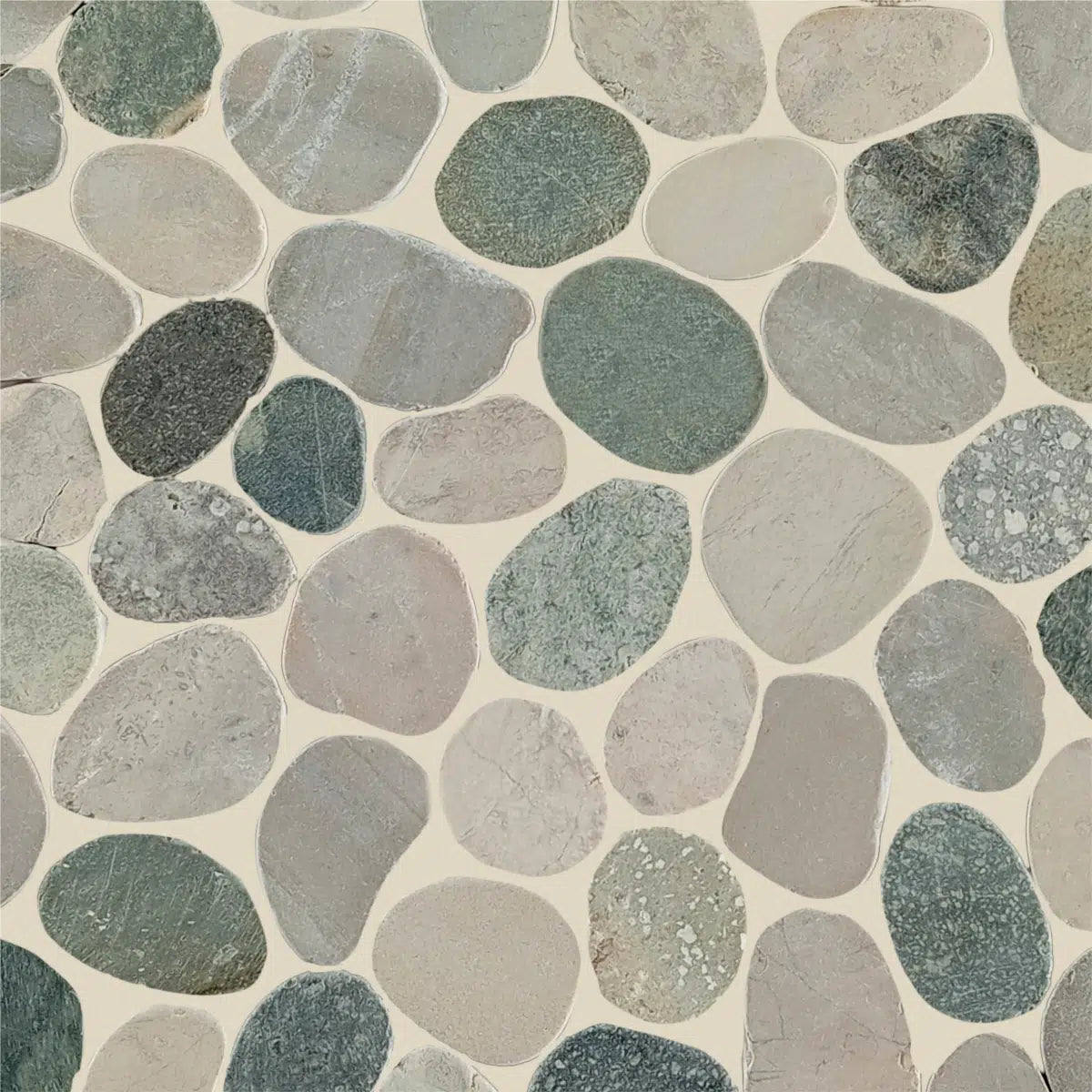 Aloe Sliced Pebble Mosaic Wall & Floor Tile | 5 Tiles per case