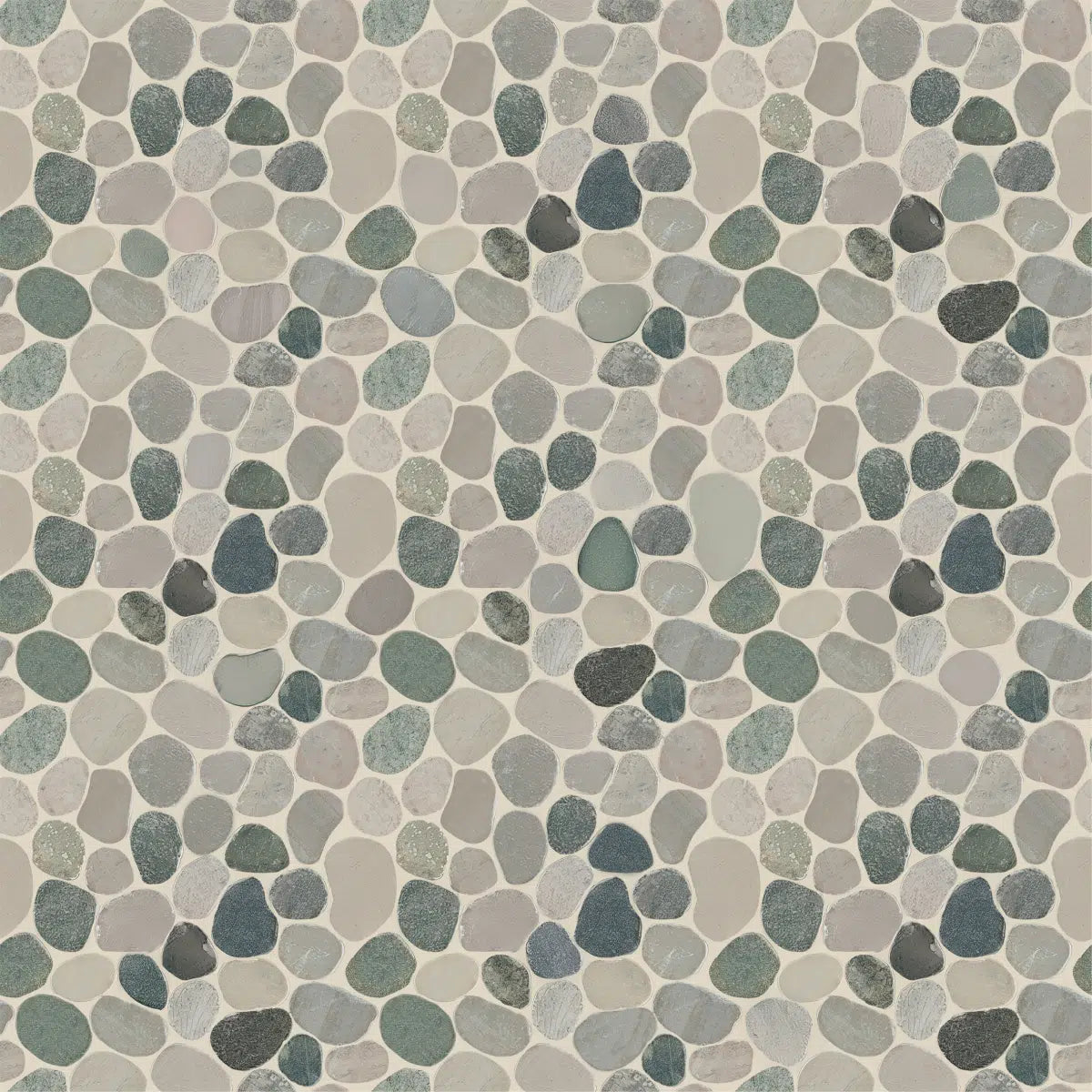 Aloe Sliced Pebble Mosaic Wall & Floor Tile | 5 Tiles per case