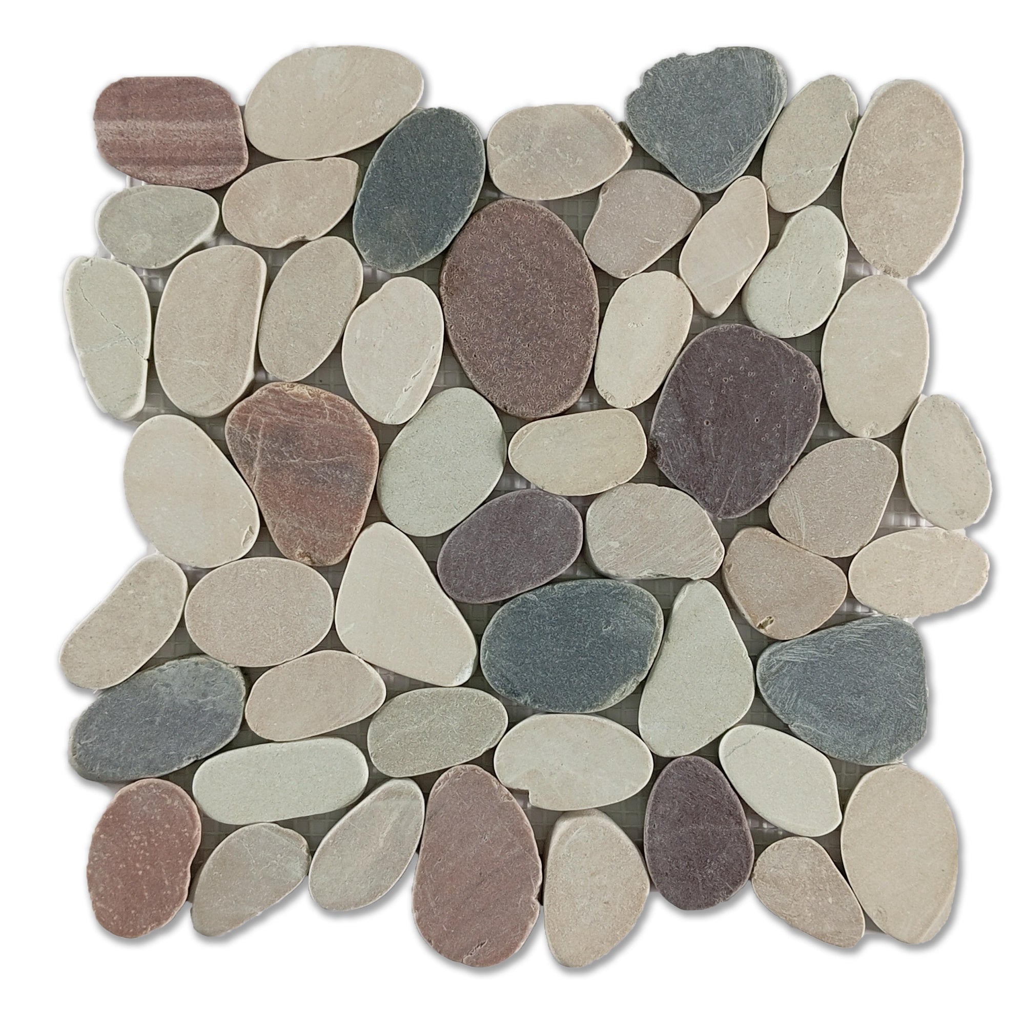 Sangria Sliced Pebble Mosaic Wall & Floor Tile | 5 Tiles per case