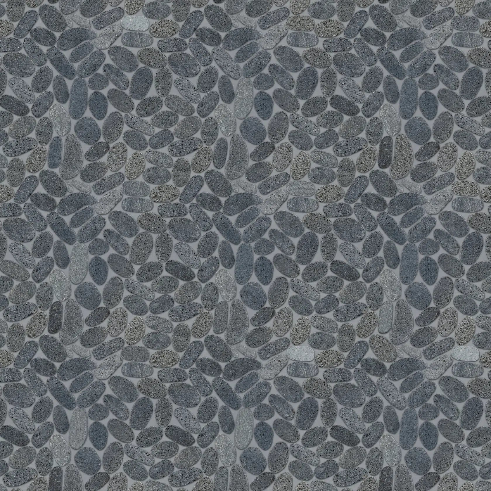 Oval Lava Sliced Pebble Mosaic Wall & Floor Tile | 5 Tiles per case