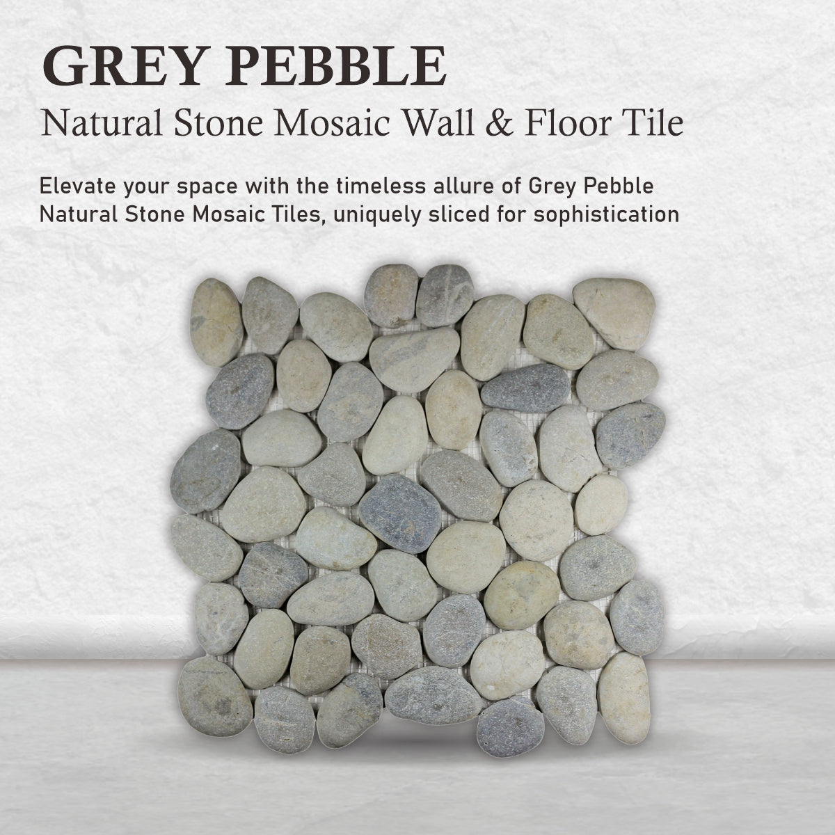 Grey Pebble Mosaic Tile For Wall and Floor | 5 Tiles per case