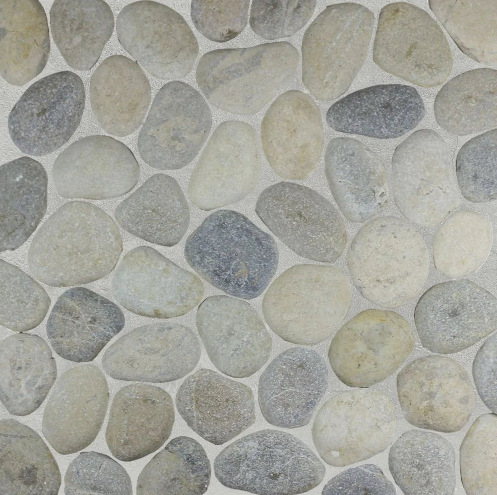 Pebble Grey Stone Mosaic Floor Tiles | Pebble Tile
