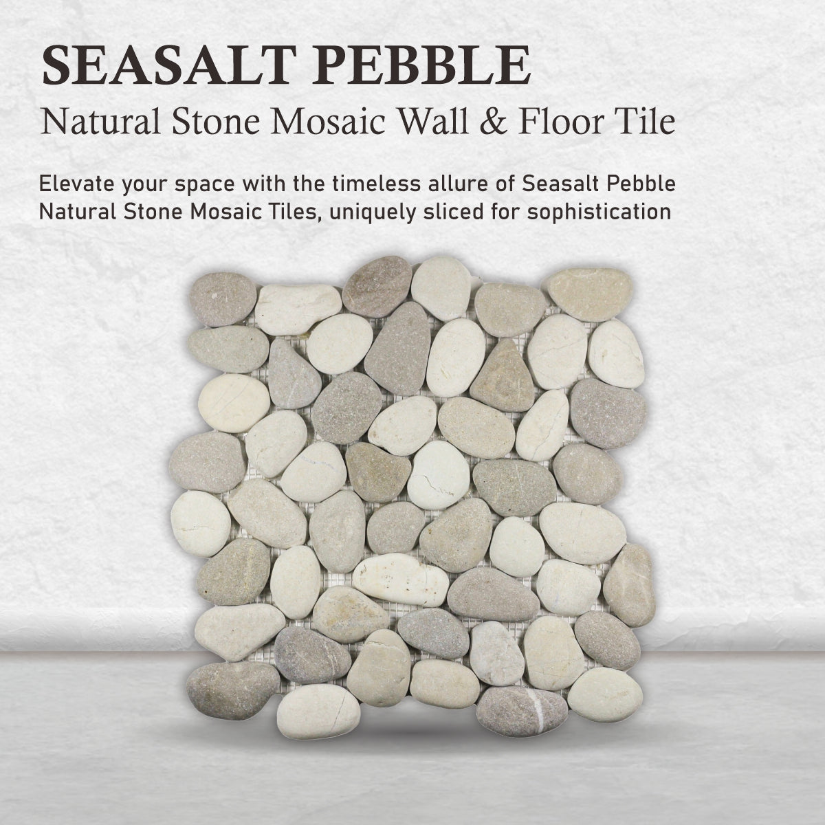 Seasalt Pebble Mosaic Tile For Wall and Floor | 5 Tiles per case