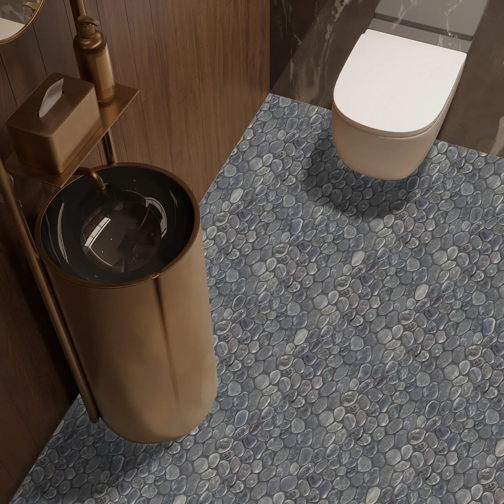 Sumatra Pebble Mosaic Tile For Wall and Floor | 5 Tiles per case