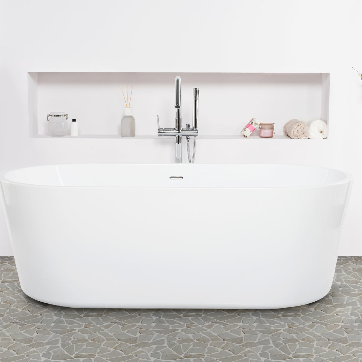 Alpen White Random Irregular Mosaic Tile for Wall and Floor | 5 Tiles per case