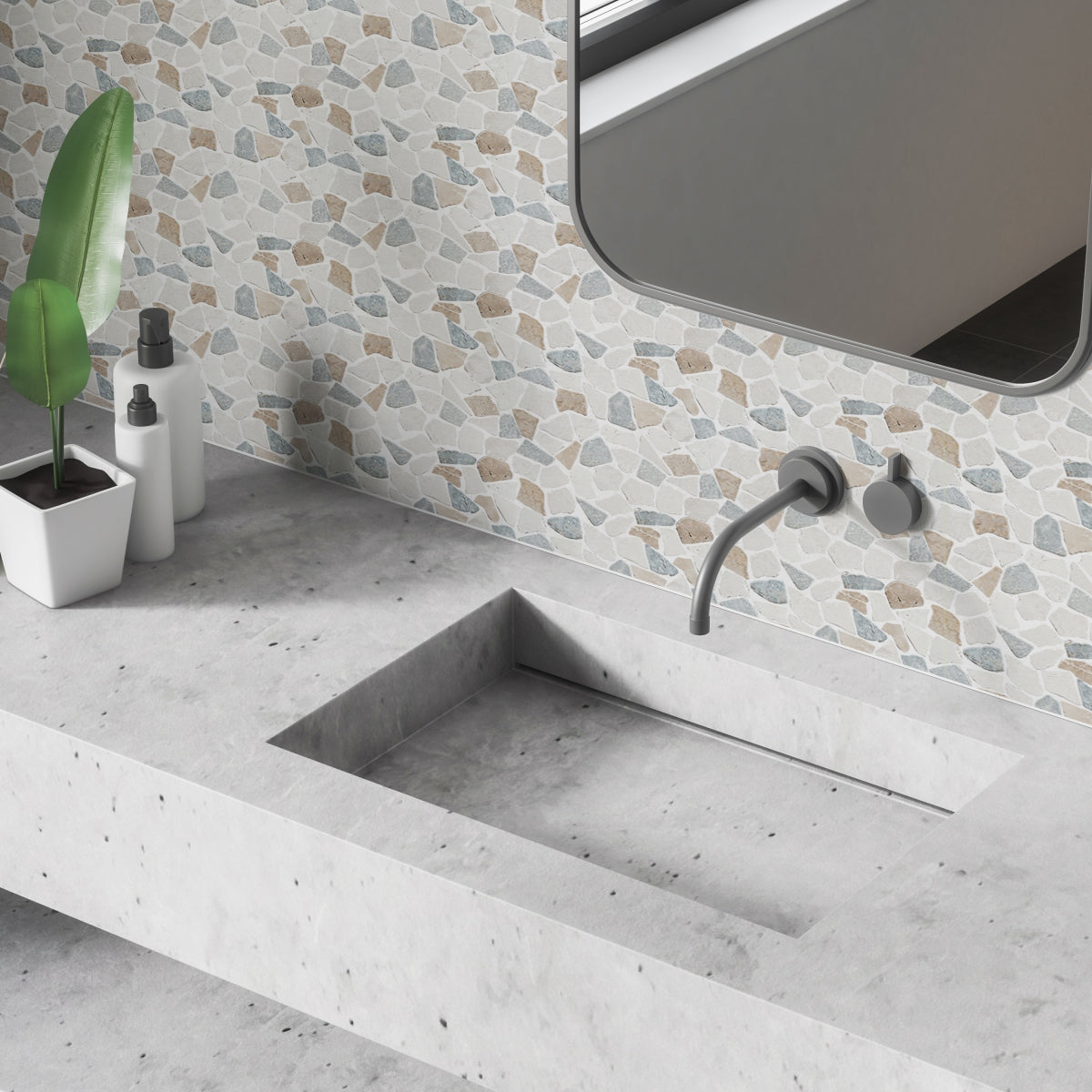 Sea Sand Random Irregular Mosaic Tile for Wall and Floor | 5 Tiles per case