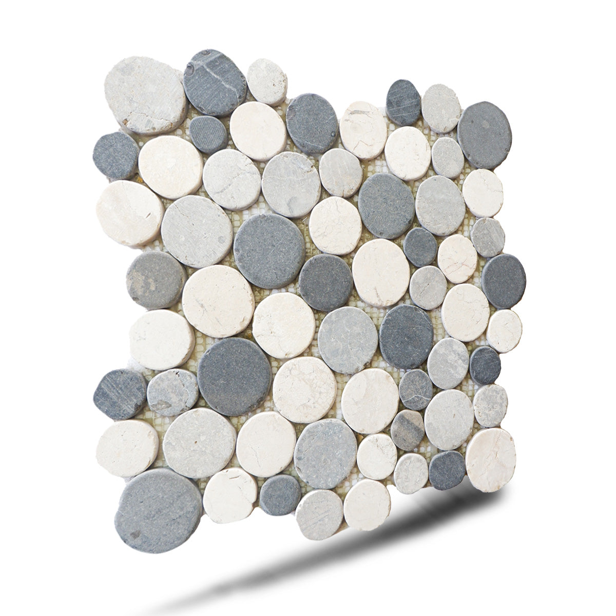 Bali Mix Penny Round Marble Tile, Stone Mosaic for Wall & Floor Tile | 5 Tiles per case