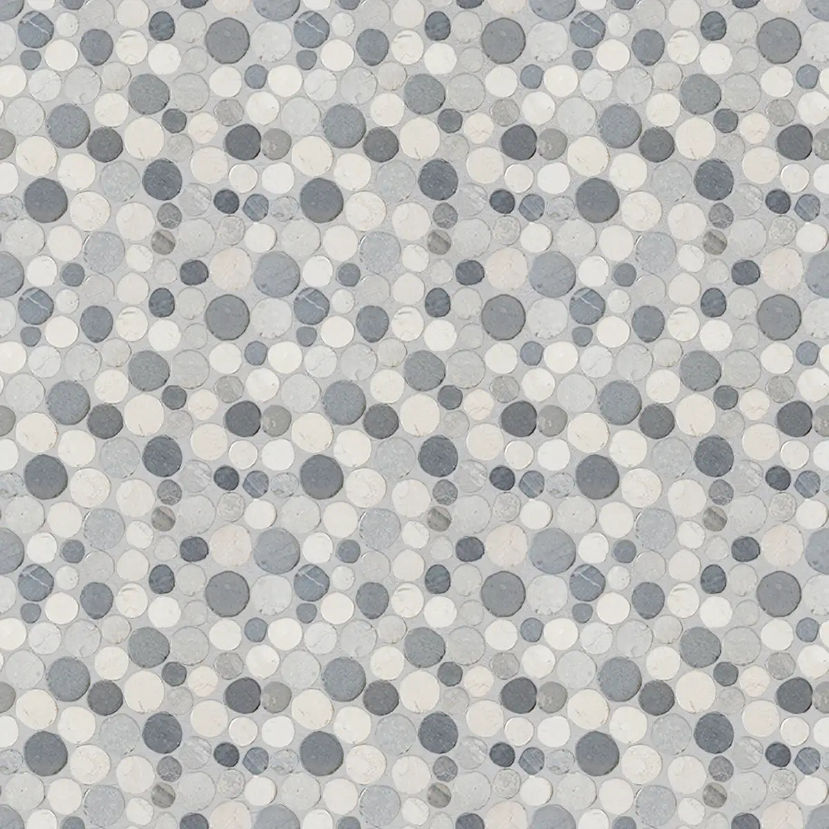 Bali Mix Penny Round Marble Tile, Stone Mosaic for Wall & Floor Tile | 5 Tiles per case