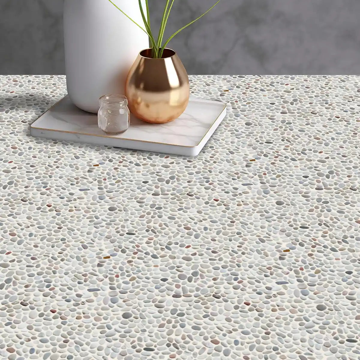 Colour Mini Pebble Natural Stone Mosaic Wall & Floor Tile | 11 Tiles per case