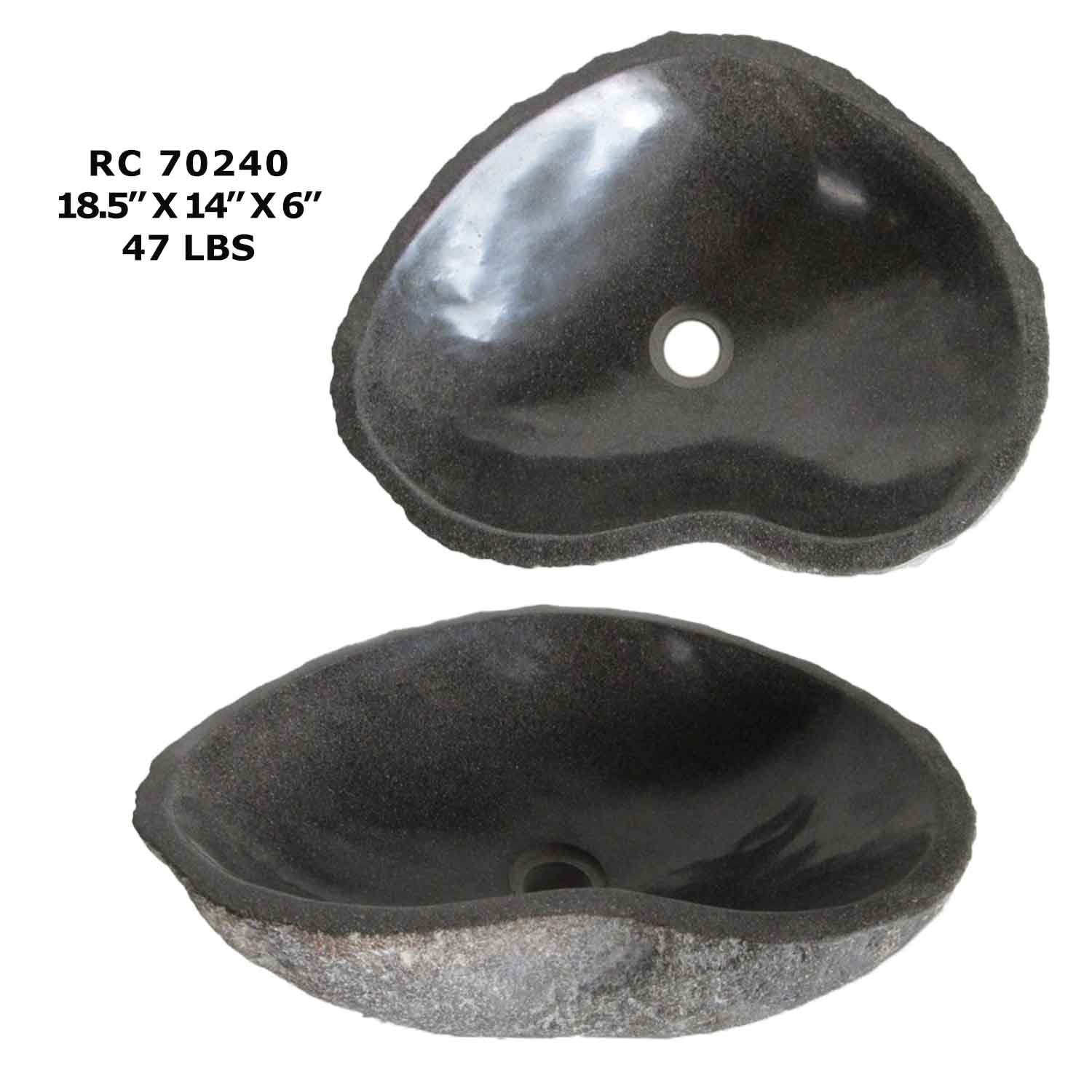 RC70240-Natural River Stone Modern Vessel Sink for Bathroom