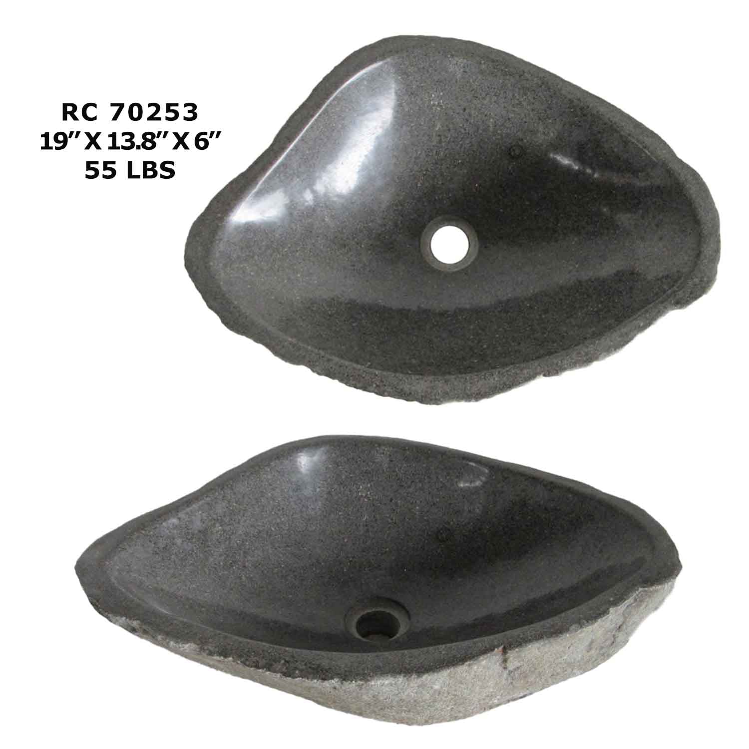 RC70253-Natural Stone Vessel Bathroom Sink | Riverstone Stone Sink