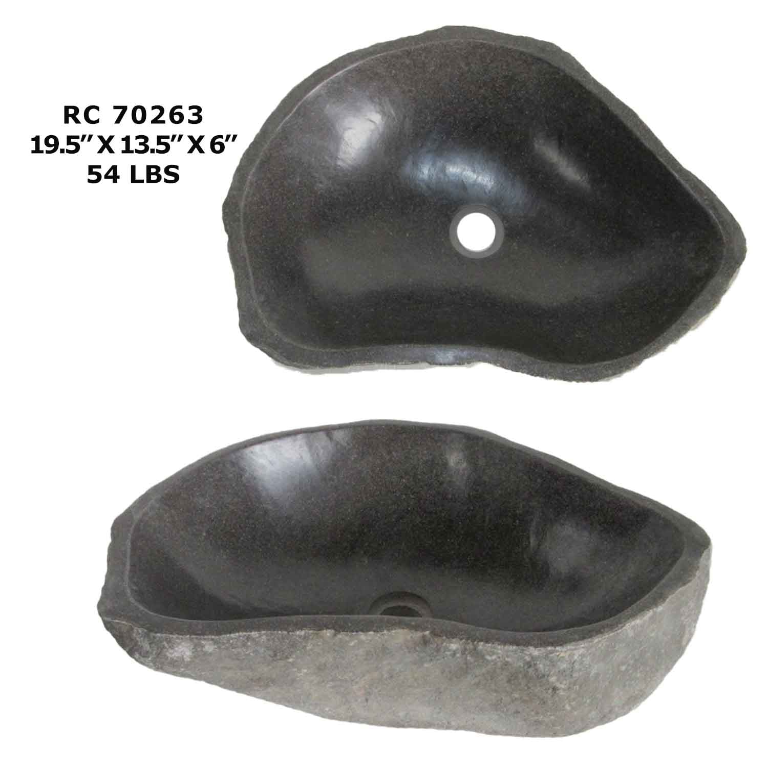 RC70263-Rock Vessel Sink | Natural River Stone Sink for Bathroom