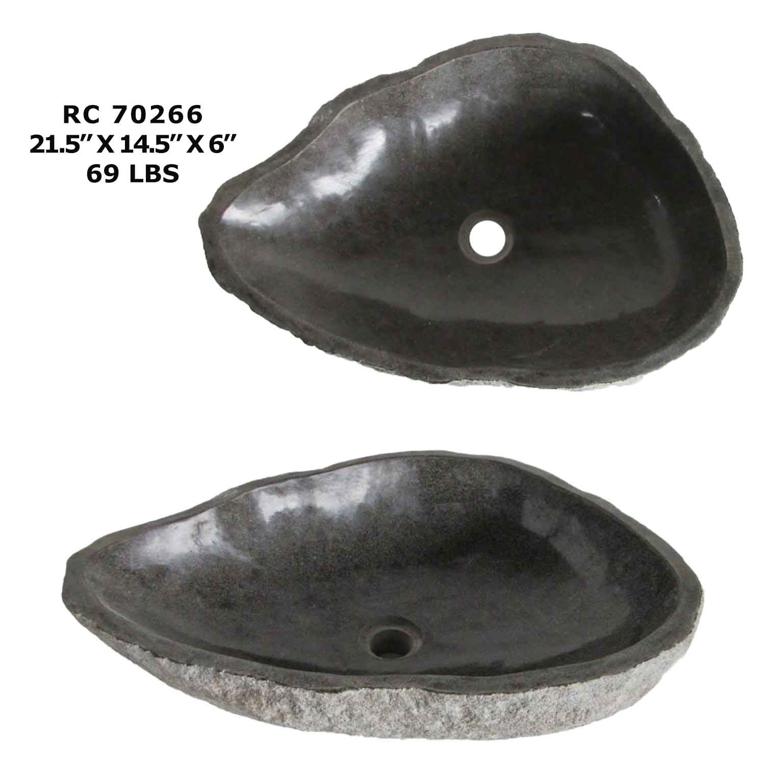 RC70266-Natural River Stone Modern Vessel Sink for Bathroom