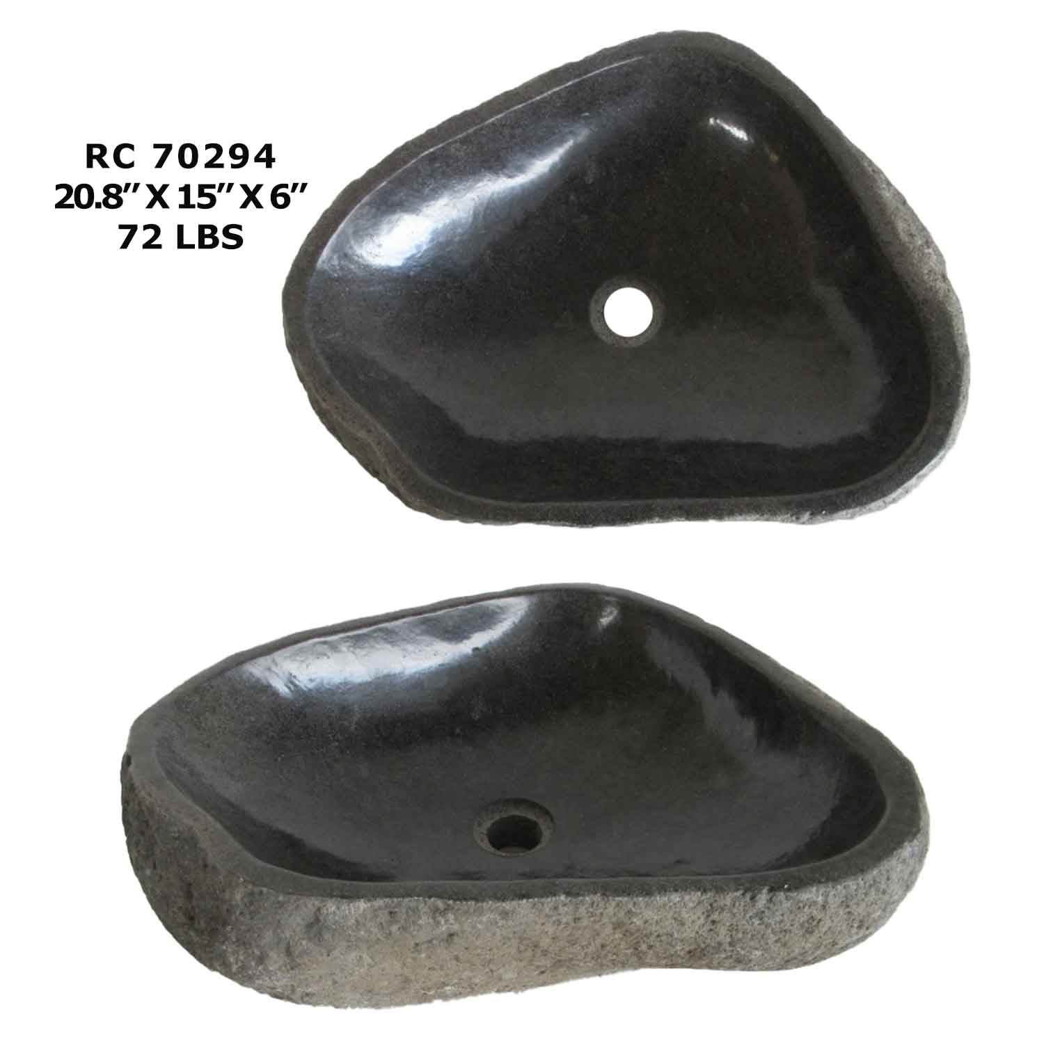 RC70294-Natural River Stone Modern Vessel Sink for Bathroom