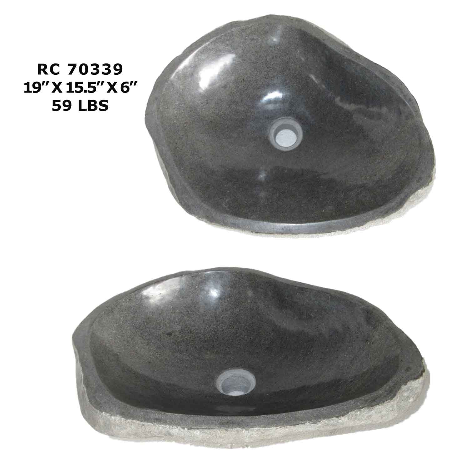 RC70339-Rock Vessel Sink | Natural River Stone Sink for Bathroom