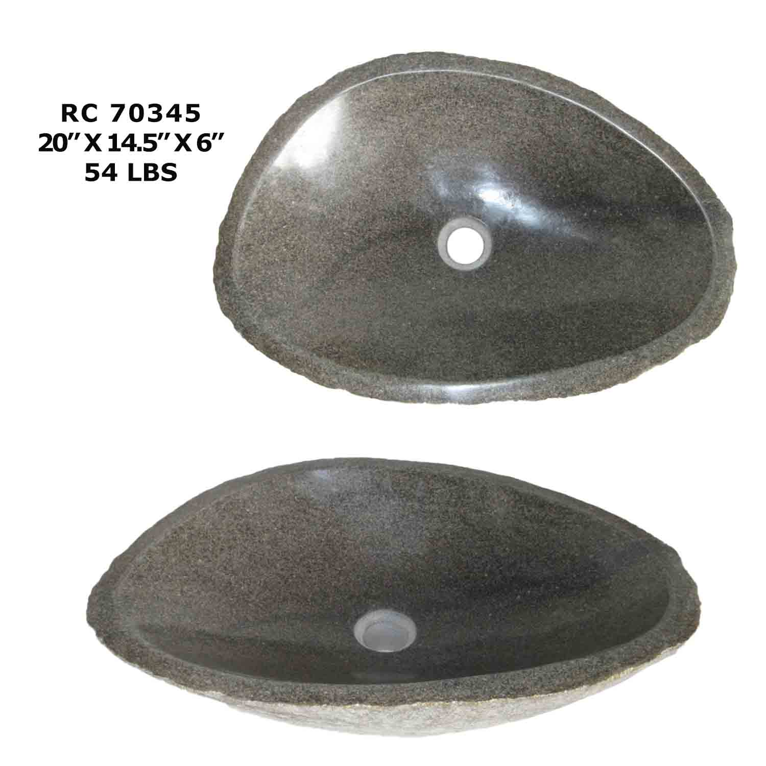 RC70345-Natural Stone Vessel Bathroom Sink | Riverstone Stone Sink