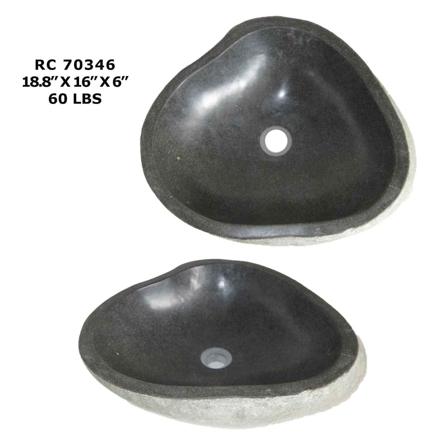 RC70346-Rock Vessel Sink | Natural River Stone Sink for Bathroom