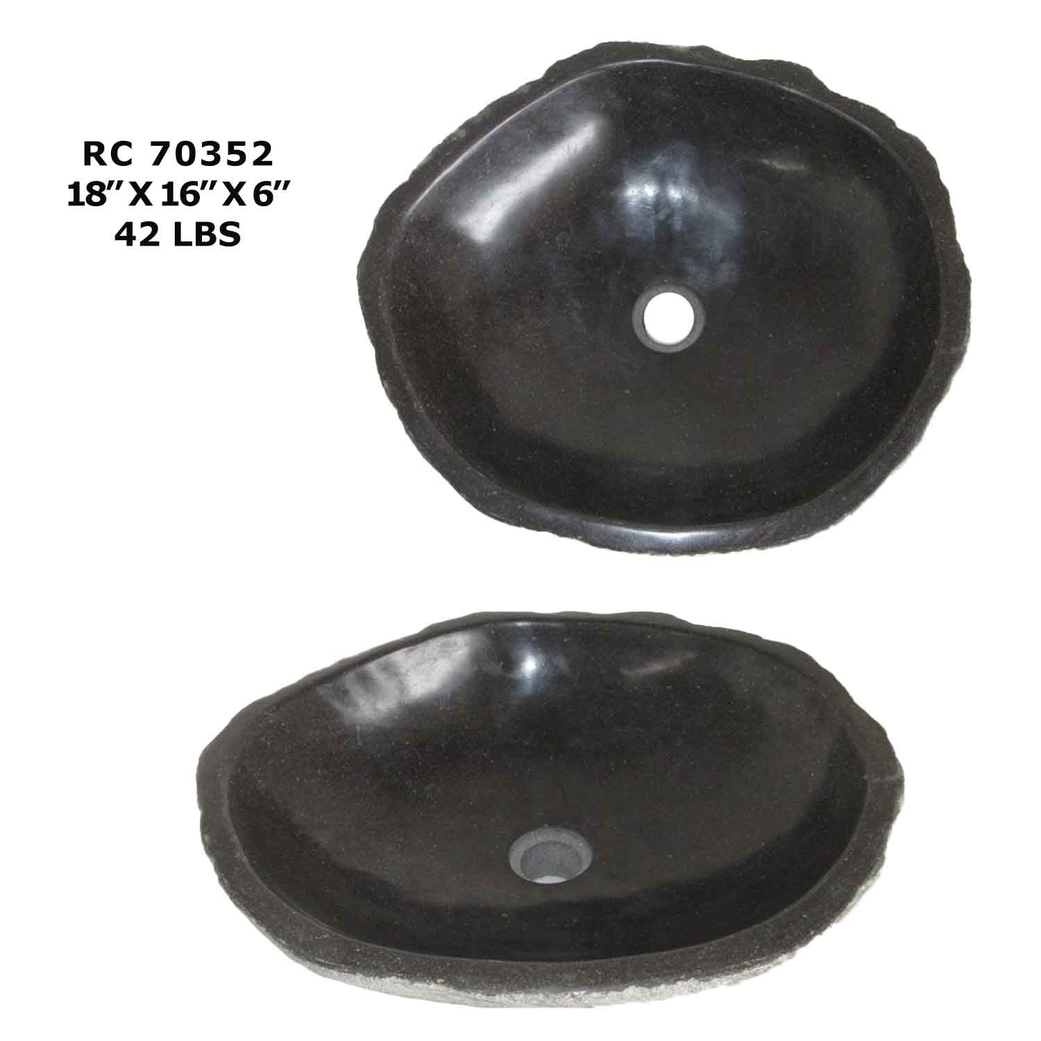 RC70352-Natural Stone Vessel Bathroom Sink | Riverstone Stone Sink