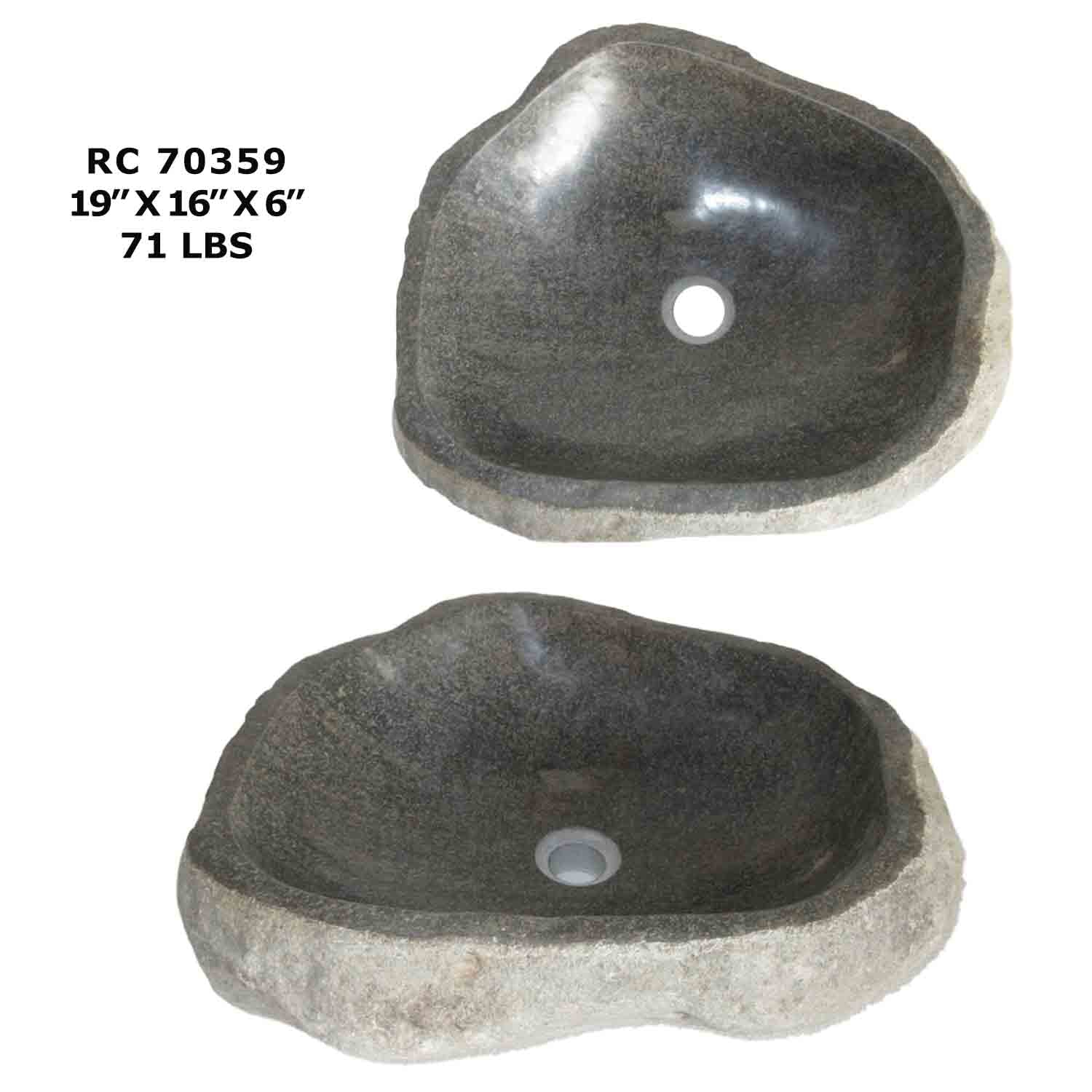 RC70359-Natural River Stone Sink Bowl for Bathroom