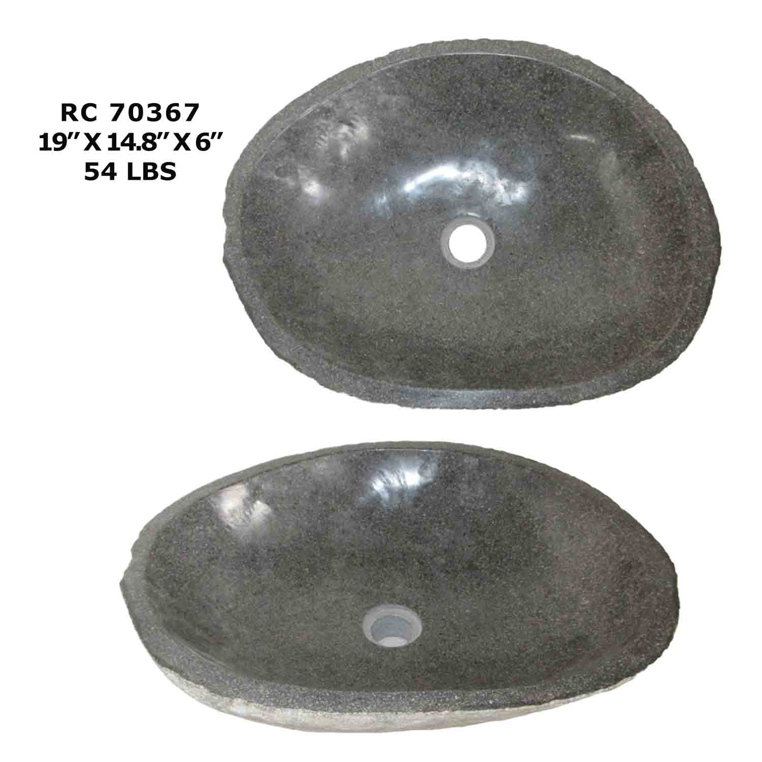 RC70367-Natural River Stone Sink Bowl for Bathroom