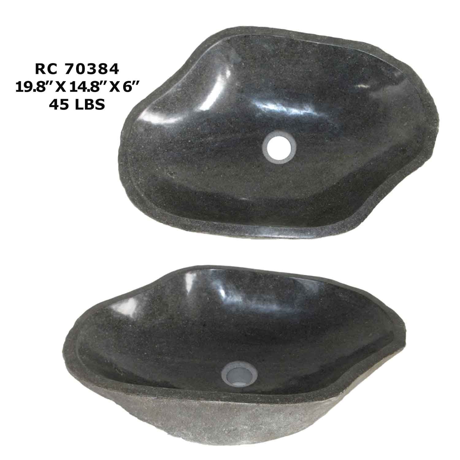 RC70384-Natural River Stone Modern Vessel Sink for Bathroom