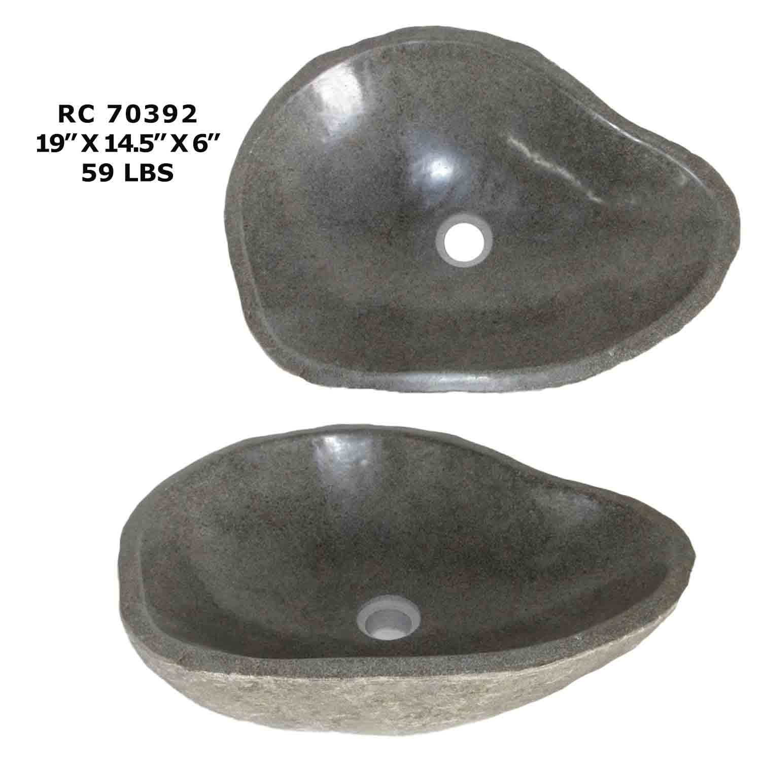 RC70392-Natural Stone Vessel Bathroom Sink | Riverstone Stone Sink